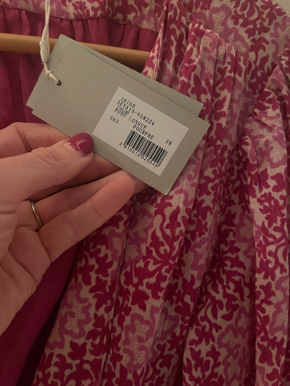 Vanessa Bruno Pink Floral Midi Wrap Dress - Picture 3 of 4